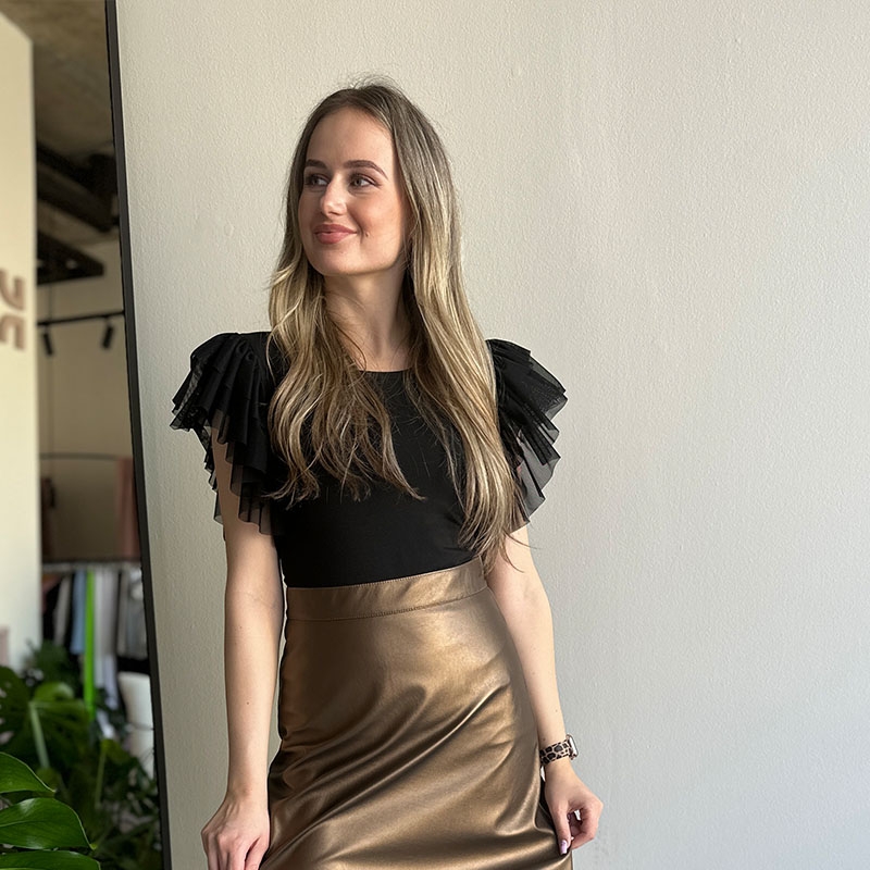 T-shirt with tulle sleeves