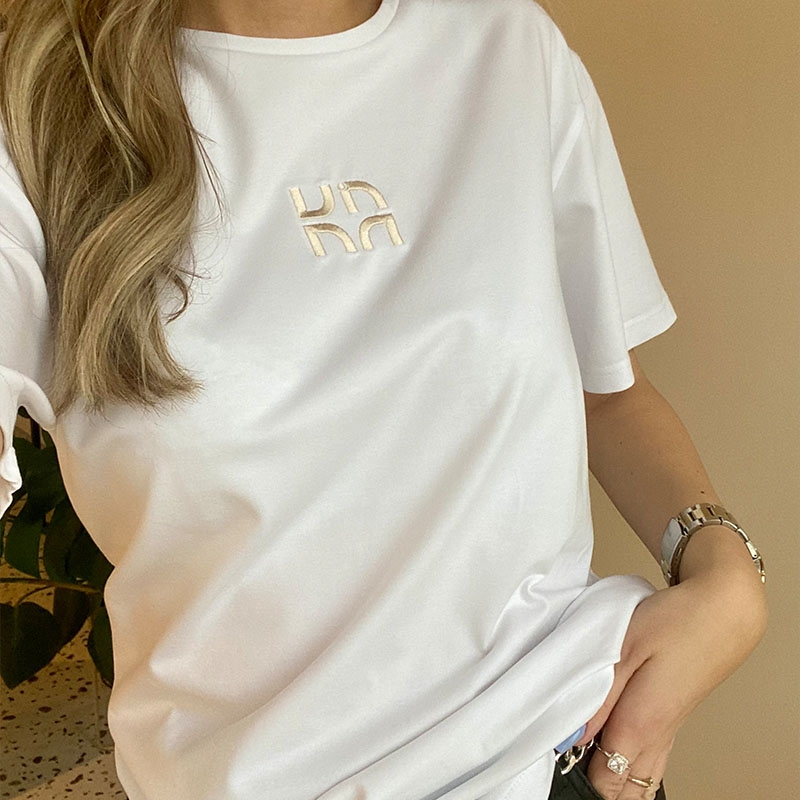 Basic-T-Shirt mit NUDE-Logo - kurzarm