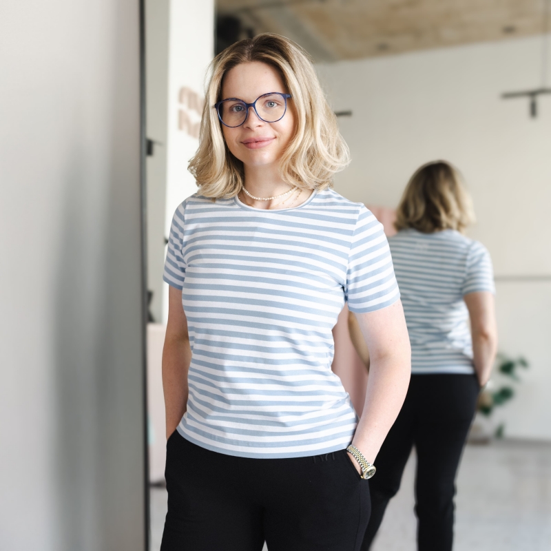 RE:NEW Dámské basic triko - stripes