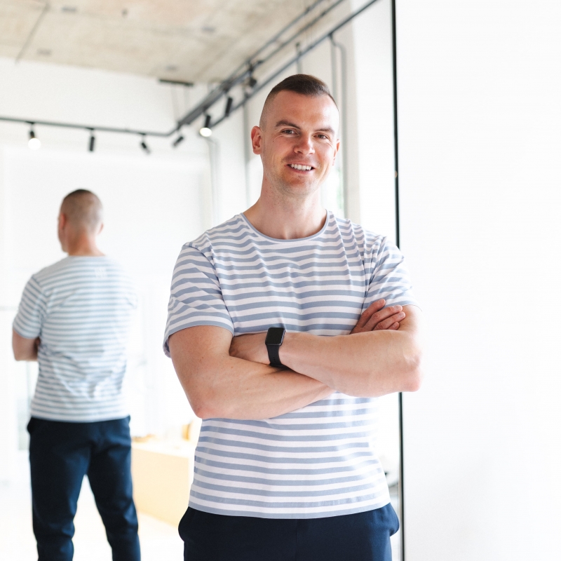 RE:NEW Pánske basic tričko - stripes