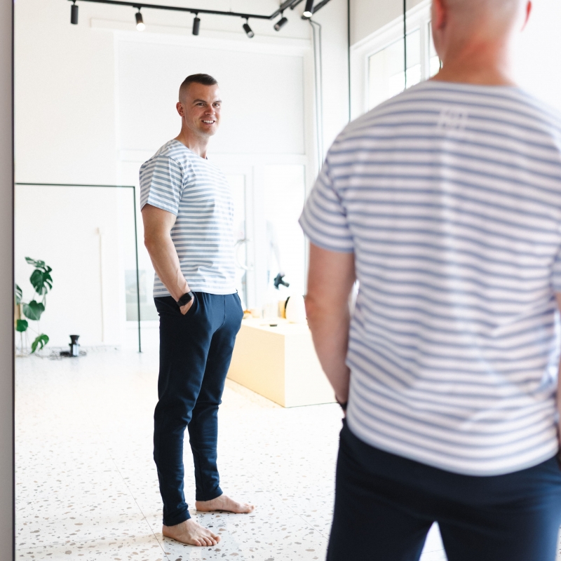 RE:NEW Pánske basic tričko - stripes