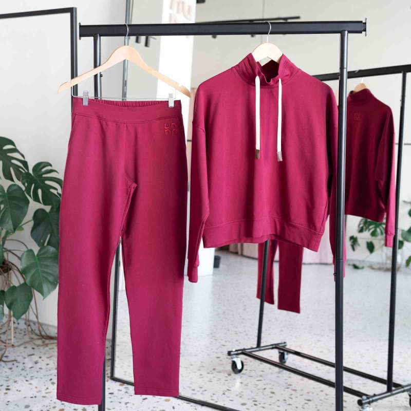 RE:NEW Dámská tepláková souprava - BURGUNDY