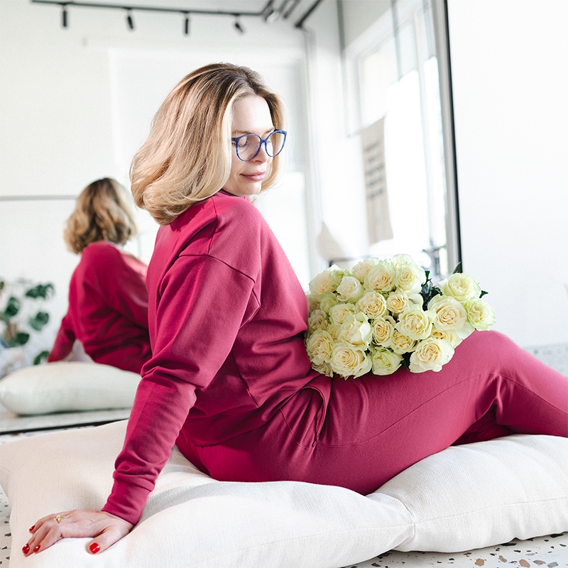 RE:NEW Damen-Jogginganzug - BURGUNDY