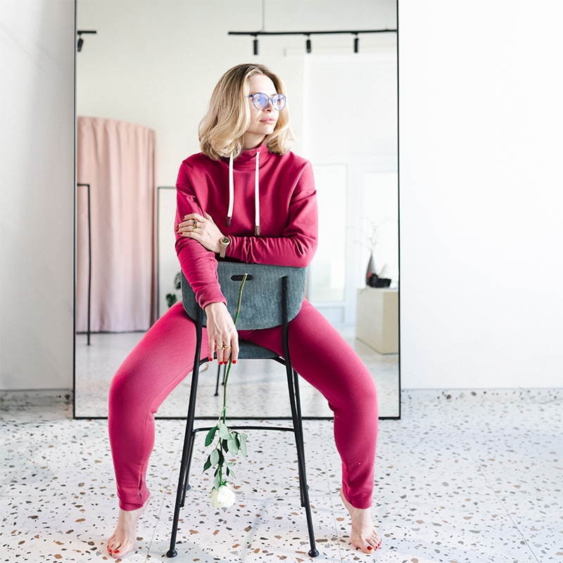 RE:NEW Damen-Jogginganzug - BURGUNDY