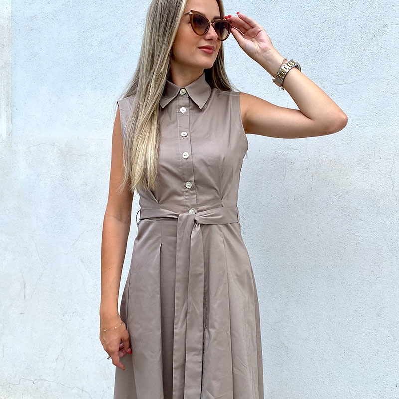Dress made of shirting material