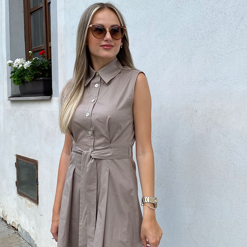 Dress made of shirting material